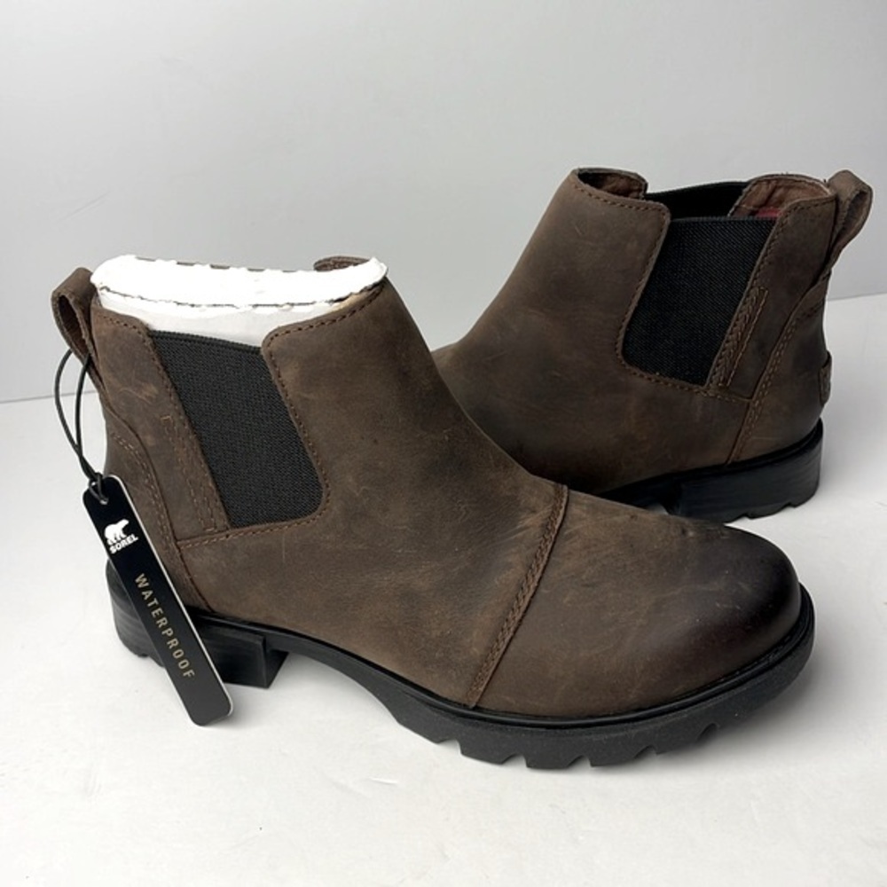 NEW Sorel Emelie 3 Chelsea Brown Ankle Boots
